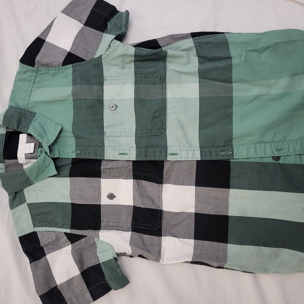 Men's Green and Black Checkered Shirt